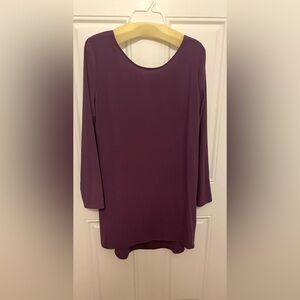 Purple long sleeve A line dress-Medium